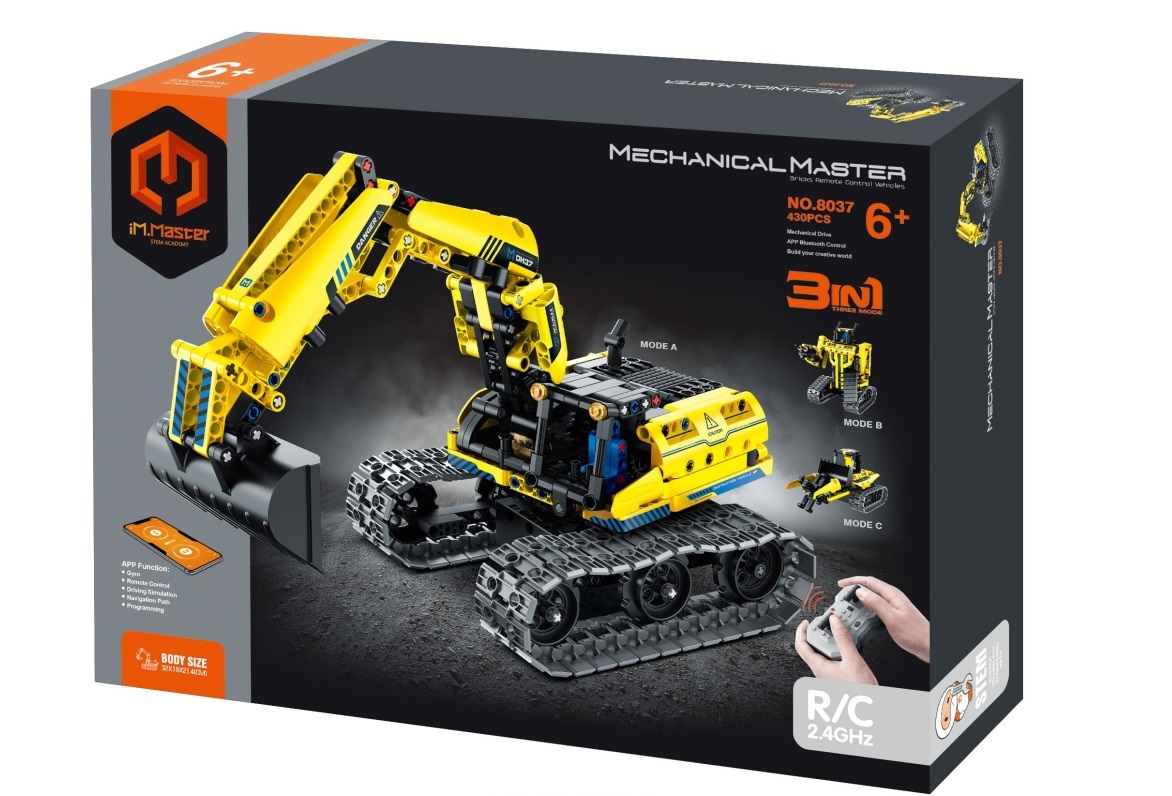 Купить конструктор iM.Master Mechanical Master 8037 жёлтый экскаватор  трансформер 430 деталей, цены на конструкторы в интернет-магазинах на  Мегамаркет