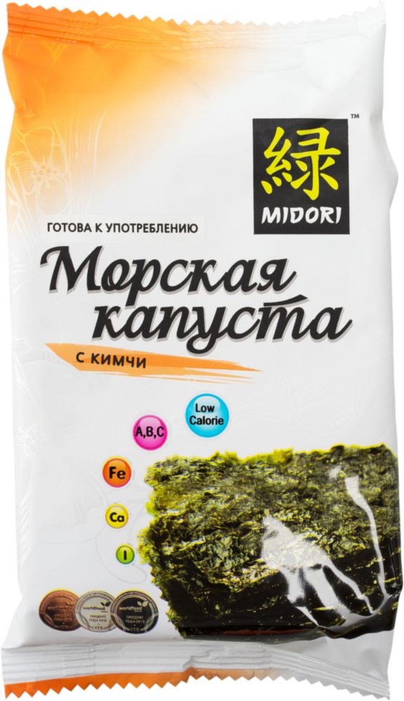 Листья нори, сушеная морская капуста Midori - купить в Москве - Мегамаркет