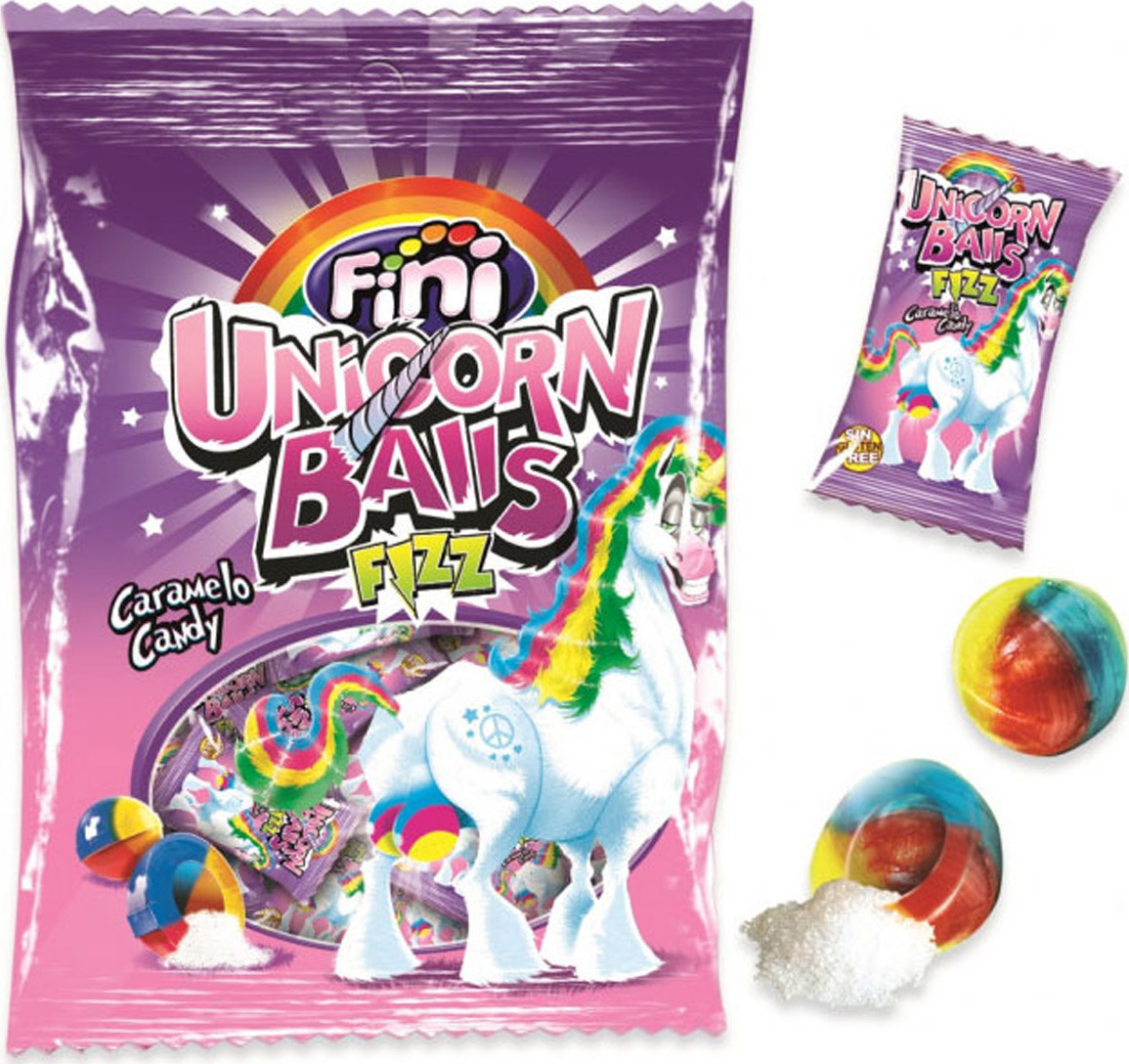 Карамель леденцовая fini: Unicorn balls кислые 80гр.