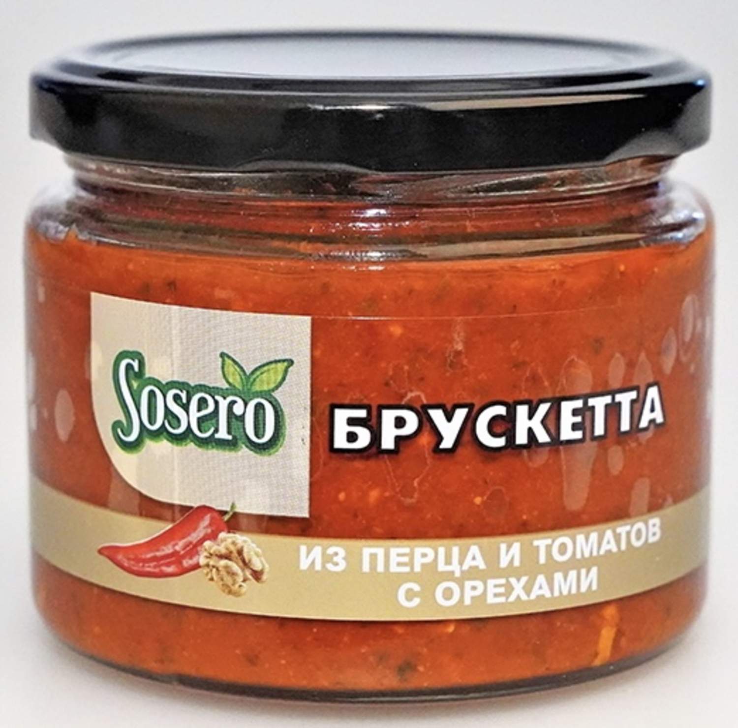 Купить закуска SOSERO брускетта из перца и томатов с орехами, 290 г, цены  на Мегамаркет | Артикул: 600008792093