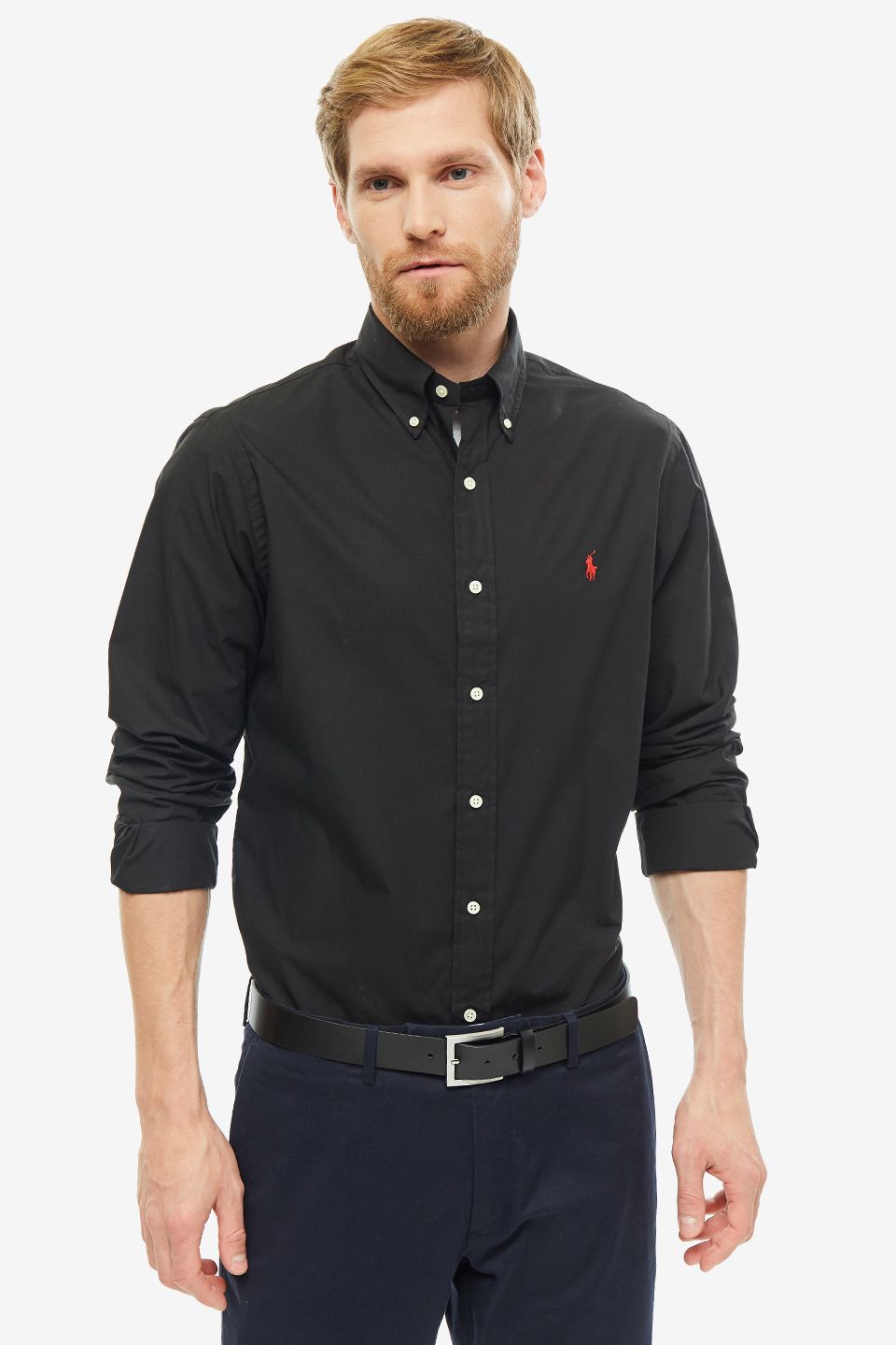 Рубашка мужская Polo Ralph Lauren 710705967007 черная S - купить в Москве,  цены на Мегамаркет