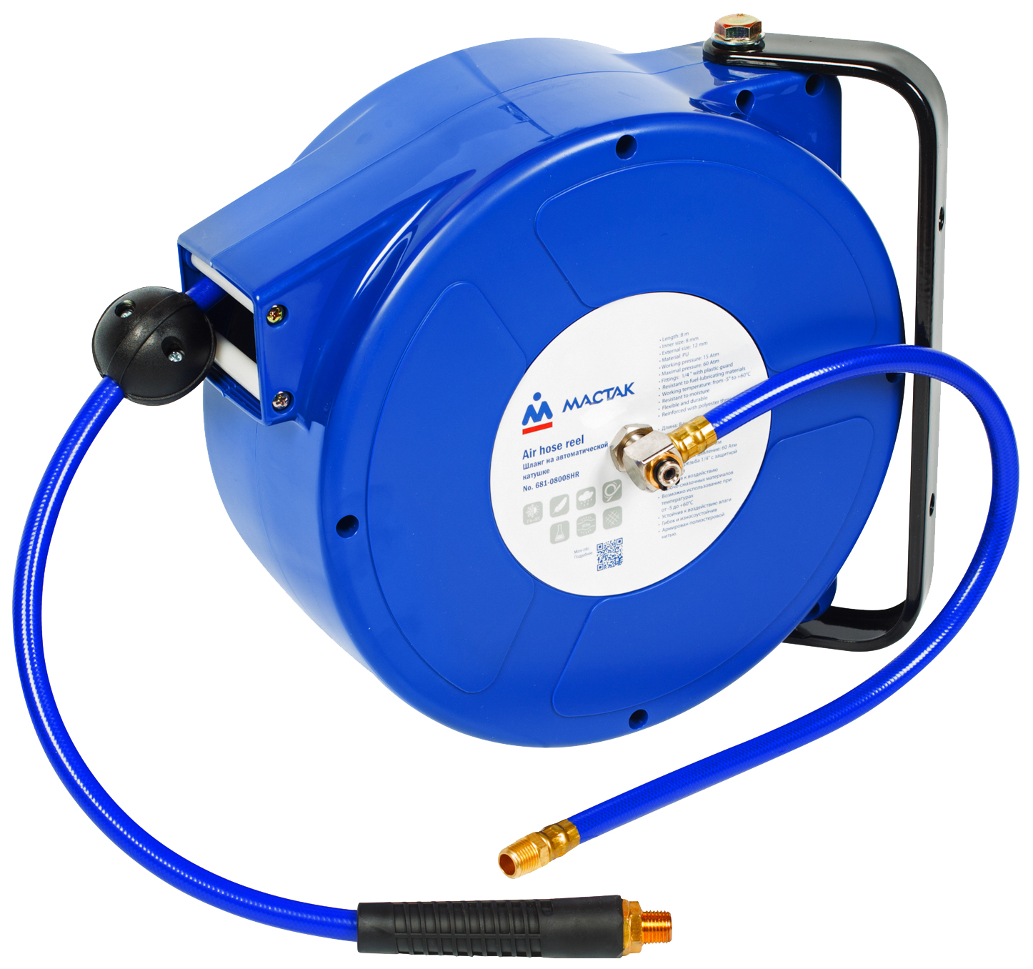 Шланг для пневмоинструмента МАСТАК 8х12 мм 8 м резьба 1/4\" МАСТАК 681 ...