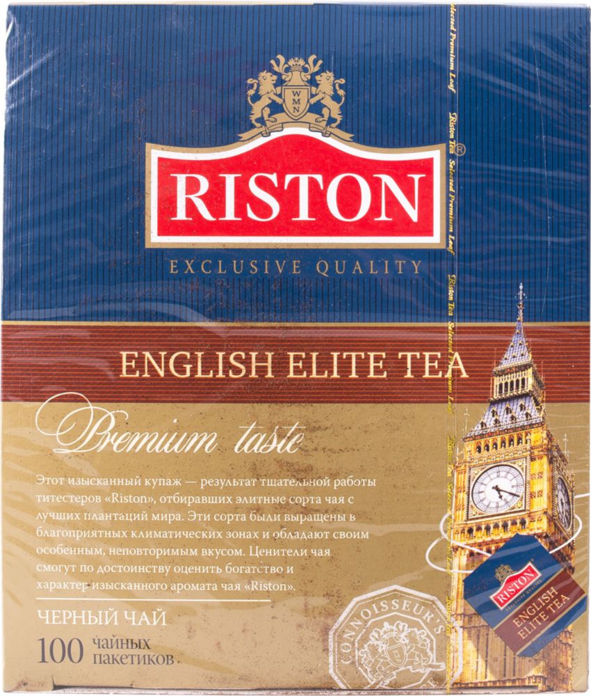 Купить чай черный Riston english elite tea 100 пакетиков, цены на  Мегамаркет | Артикул: 100023256588