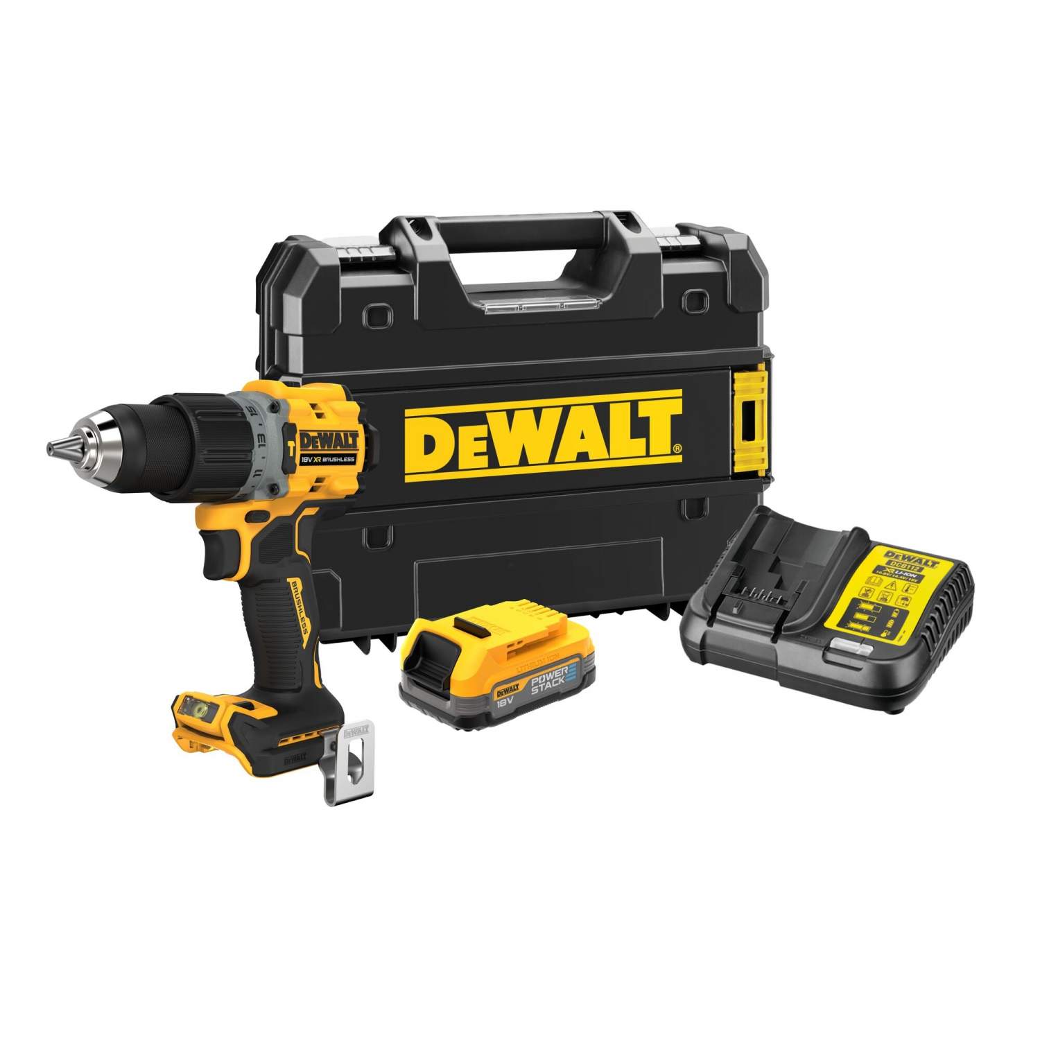 Аккумуляторная ударная дрель-шуруповерт DEWALT DCD805E1T, 18В, акб  PowerStack 1.7Ач купить, цены в Москве на Мегамаркет