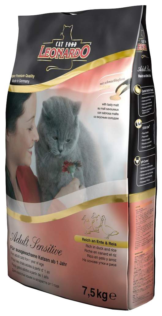 Сухой корм для кошек Леонардо. Корм для кошек Leonardo Adult с уткой. Корм для кошек Leonardo (0.4 кг) Adult с уткой. Корм для кошек Leonardo (7.5 кг) Adult с рыбой.