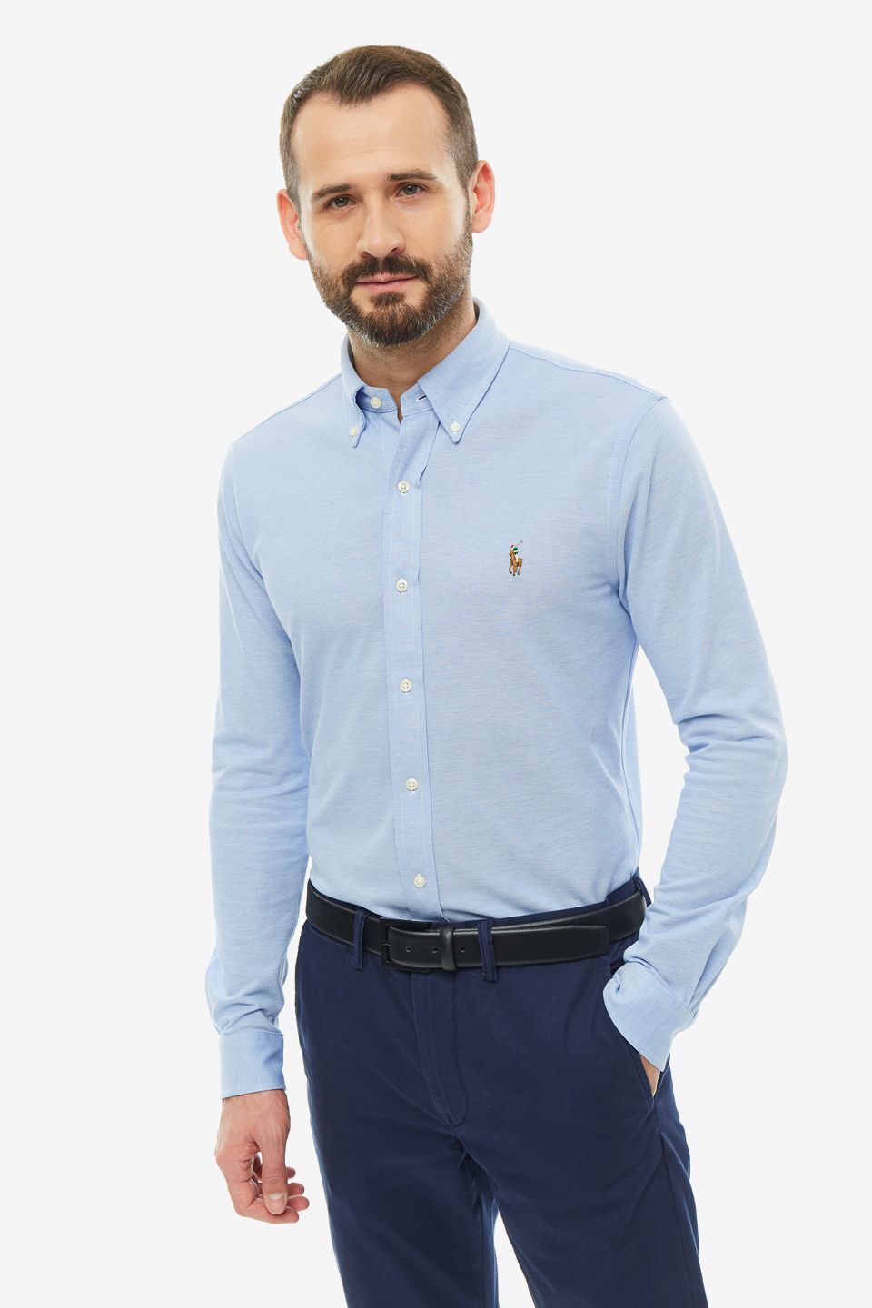 Рубашка мужская Polo Ralph Lauren 710728724002 синяя XL - купить в Москве,  цены на Мегамаркет