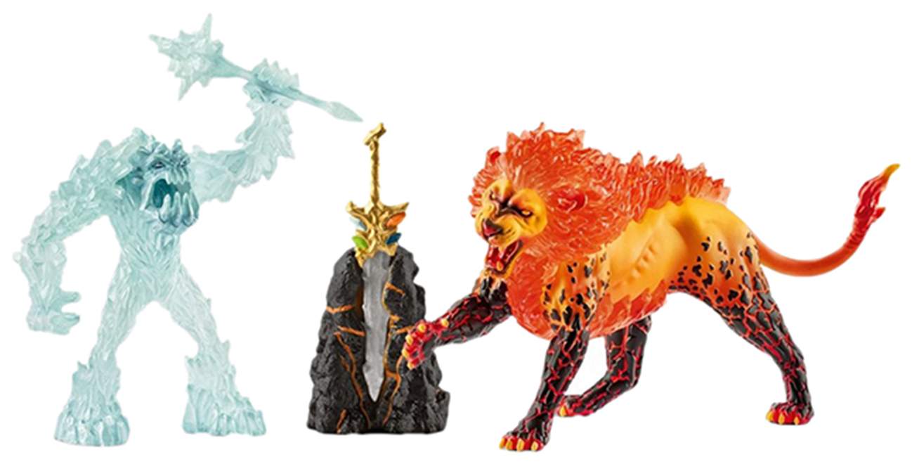 Игровой набор Schleich Игровые Фигурки Ледяной Монстр Против Огненного Льва  - отзывы покупателей на Мегамаркет