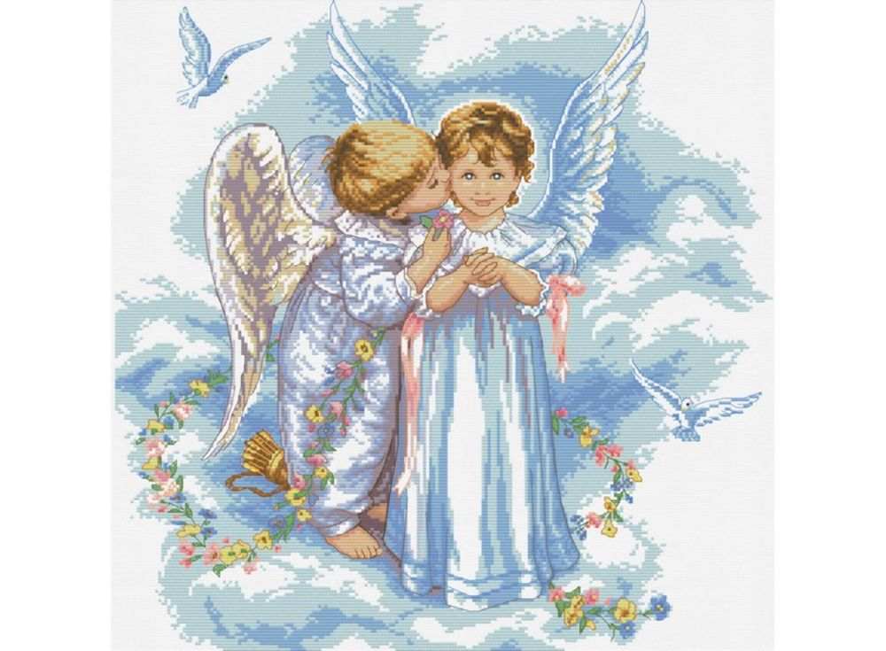Цветной Премиум / Картина по номерам «Поцелуй ангела»