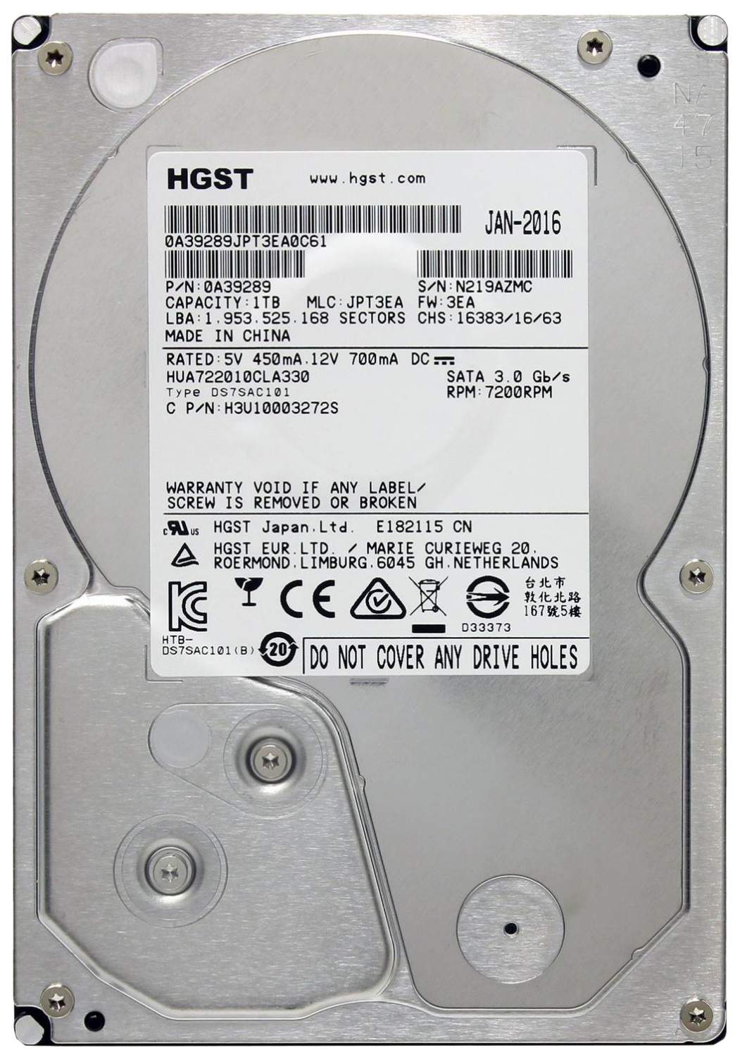 Жесткий диск HGST Ultrastar A7K2000 1ТБ (HUA722010CLA330) - купить