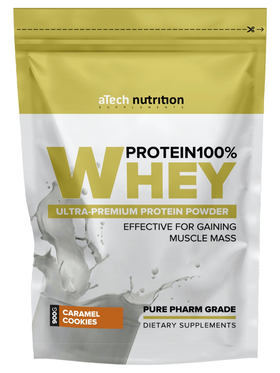 Протеин Whey Protein 100% Special Series, вкус печенье и карамель aTech  Nutrition 900 гр. - отзывы покупателей на Мегамаркет