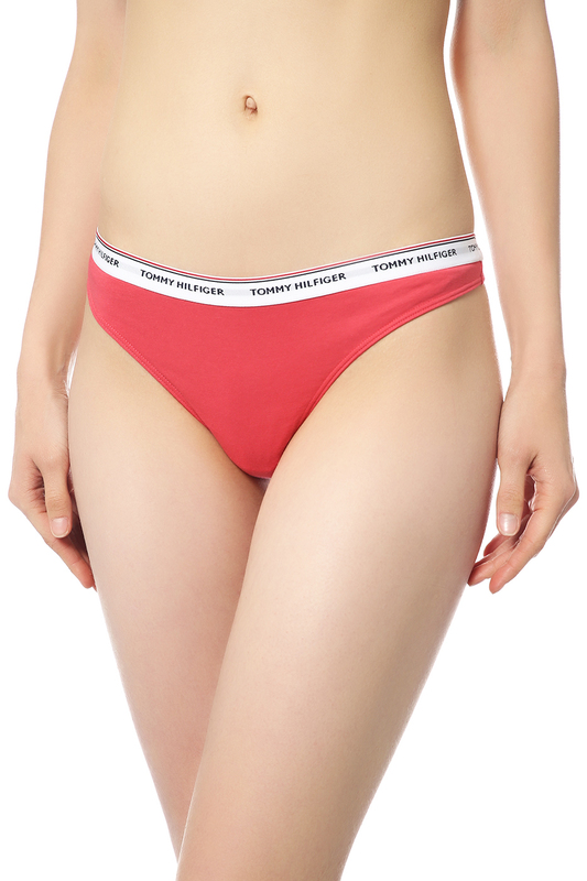 Трусы женские Tommy Hilfiger UW0UW01391 637, CLARET STRIPE, CLARET RED,NAVY красные L - купить в Москве, цены на Мегамаркет