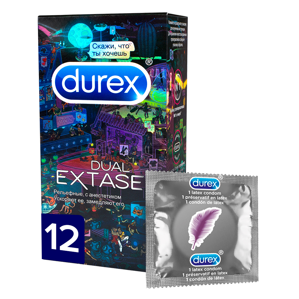 Презервативы Durex Dual Extase Emoji 12 шт. - отзывы покупателей на  Мегамаркет