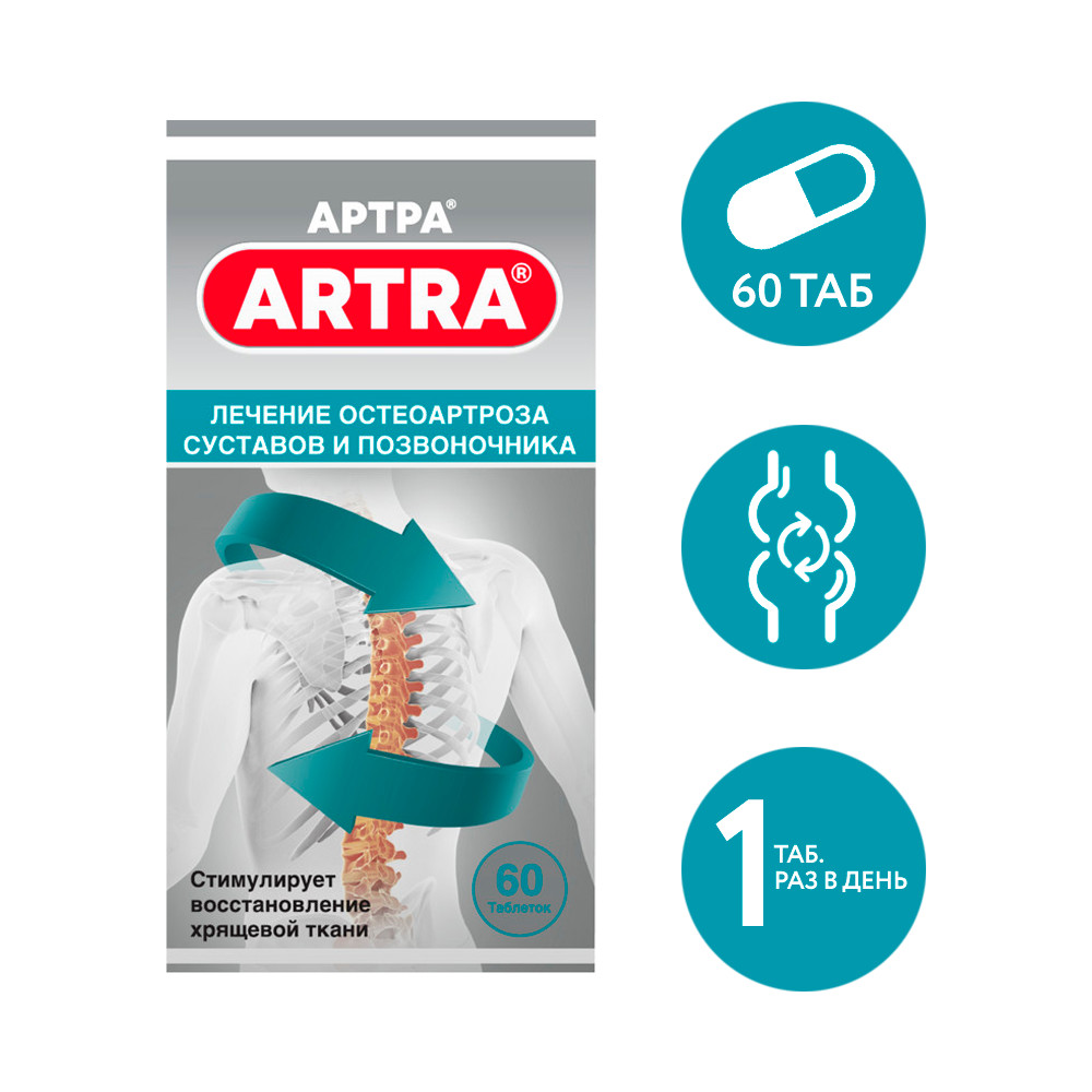 Артра таблетки 60 шт. - купить в интернет-магазинах, цены на Мегамаркет |  препараты для опорно-двигательной системы 3032853