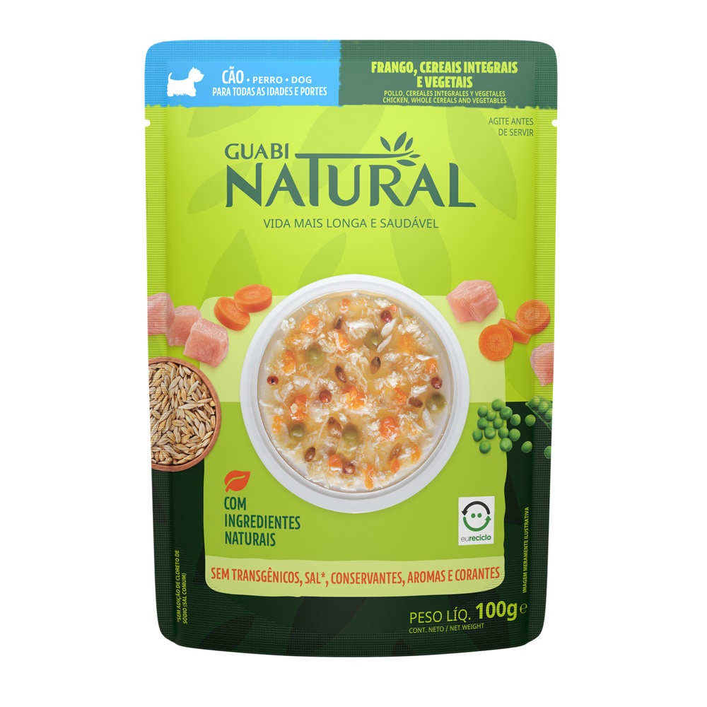 Купить влажный корм для собак GUABI Natural Dog Курица цельнозерновые злаки  и овощи пауч 100 г, цены на Мегамаркет | Артикул: 100058989772