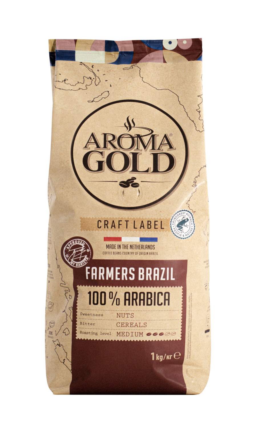 Кофе натуральный Aroma Gold craft farmers brazil зерновой, 1 кг - отзывы  покупателей на Мегамаркет