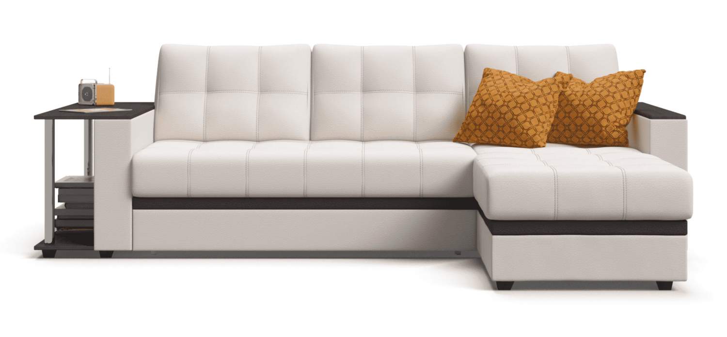 Угловой диван-кровать Много Мебели Атланта Люкс, экокожа белая - купить вМоскве, цены на Мегамаркет
