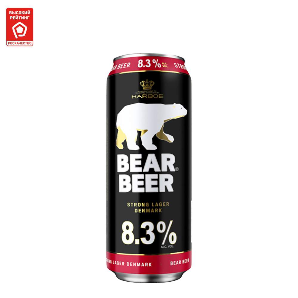 Пиво Bear Beer Strong Lager светлое 0,45 л ж/б - купить, цены на Мегамаркет