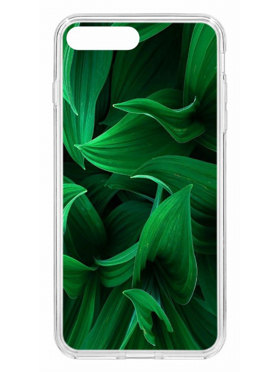 Противоударный чехол для iPhone 7 Plus /8 Plus КRUЧЕ Print Grass прозрачный  с рисунком, купить в Москве, цены в интернет-магазинах на Мегамаркет