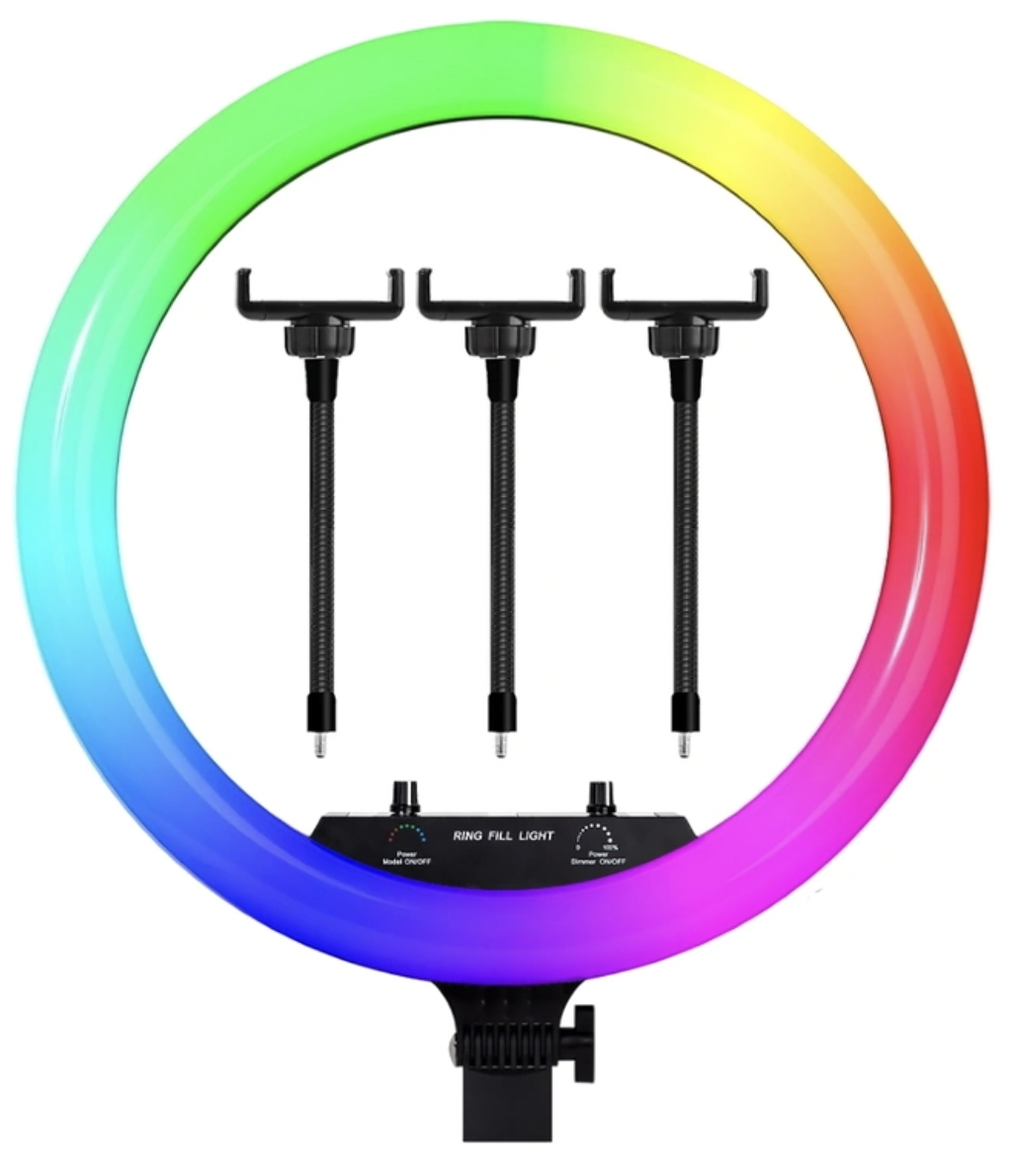 Кольцевая LED светодиодная лампа MJ-18 (45 см),три держателя телефона,пульт,БЕЗ  штатива, купить в Москве, цены в интернет-магазинах на Мегамаркет