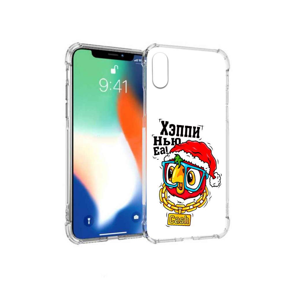 Чехол MyPads Tocco для Apple iPhone X Хэппи нью еа (PT94261.606.196),  купить в Москве, цены в интернет-магазинах на Мегамаркет