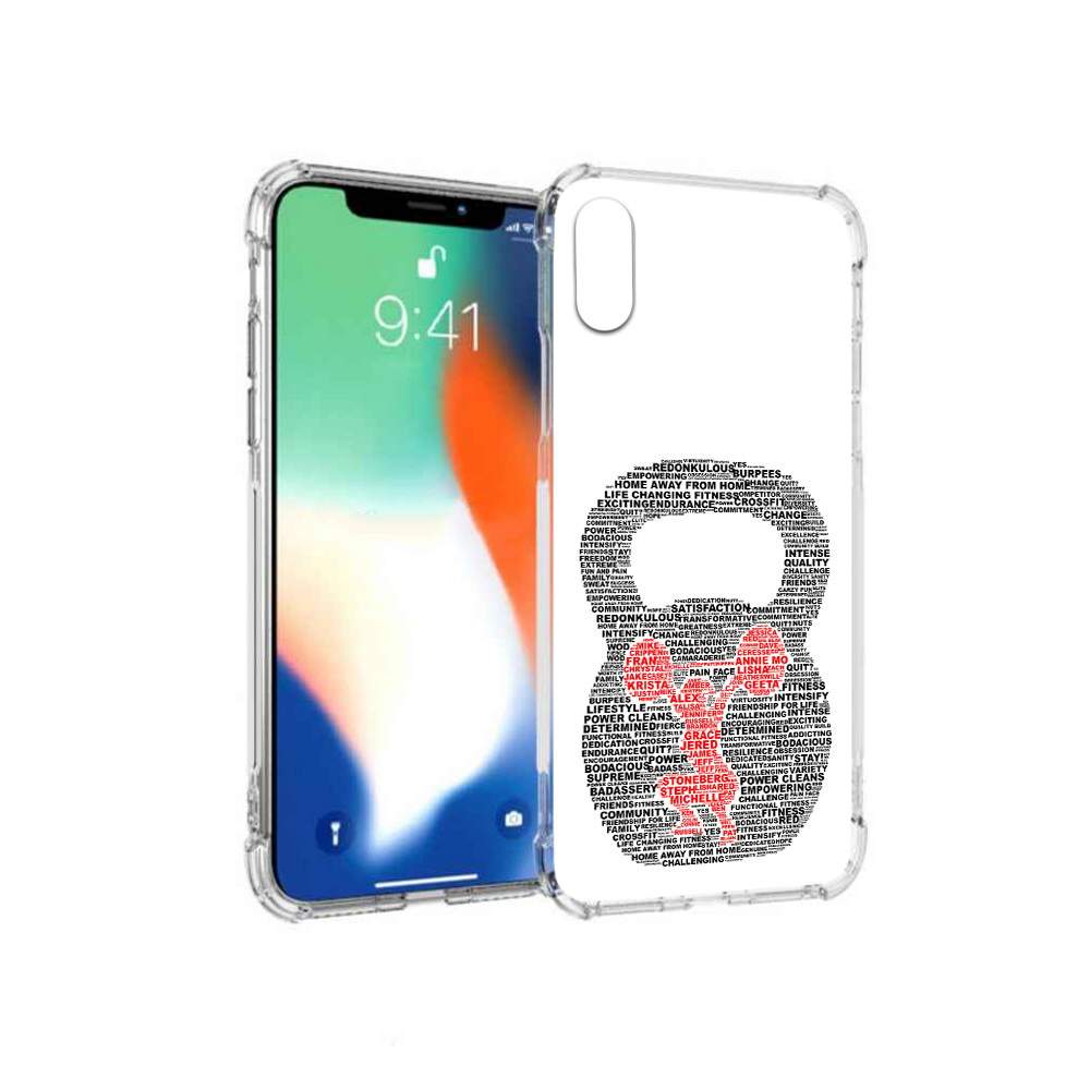 Чехол MyPads Tocco для Apple iPhone X бодибилдинг гиря из слов  (PT94261.606.232), купить в Москве, цены в интернет-магазинах на Мегамаркет