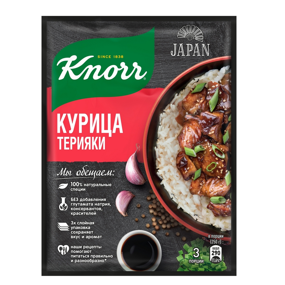 Купить приправа Knorr Курица терияки 28 г, цены на Мегамаркет | Артикул:  100028431201