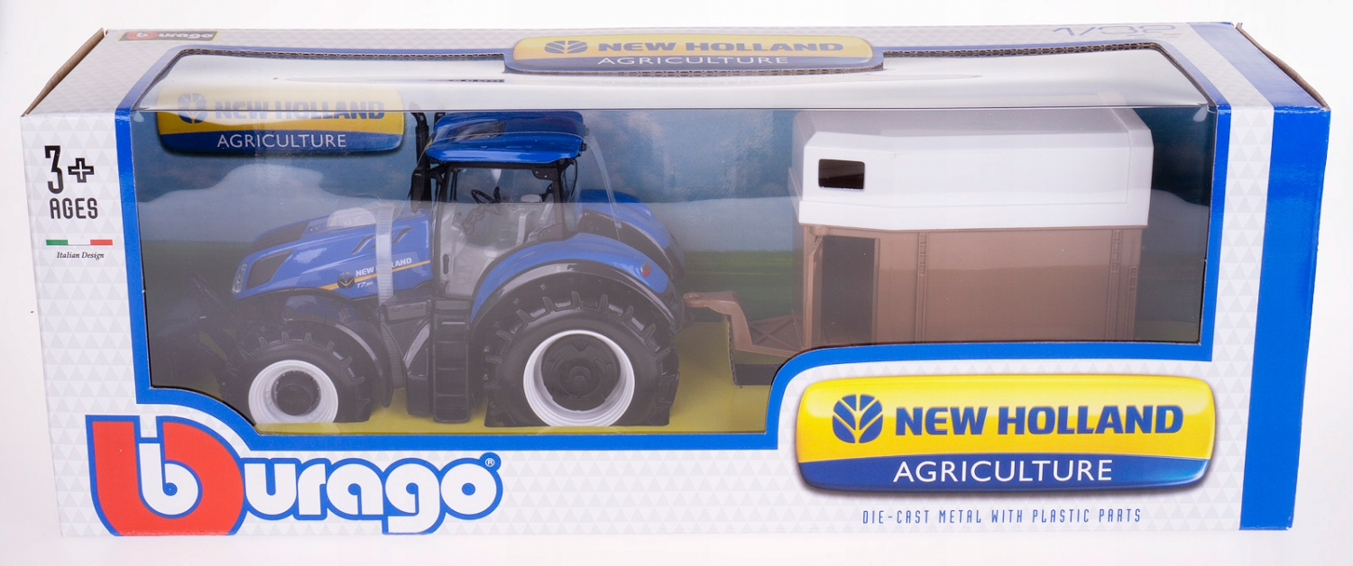 Купить трактор BBURAGO 1:32 NEW HOLLAND T7.315 Конный прицеп 18-44060, цены  на Мегамаркет