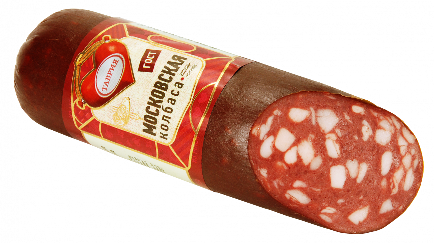 Колбаса Таврия Московская варено-копченая 300 г - купить в Москве, цены ...