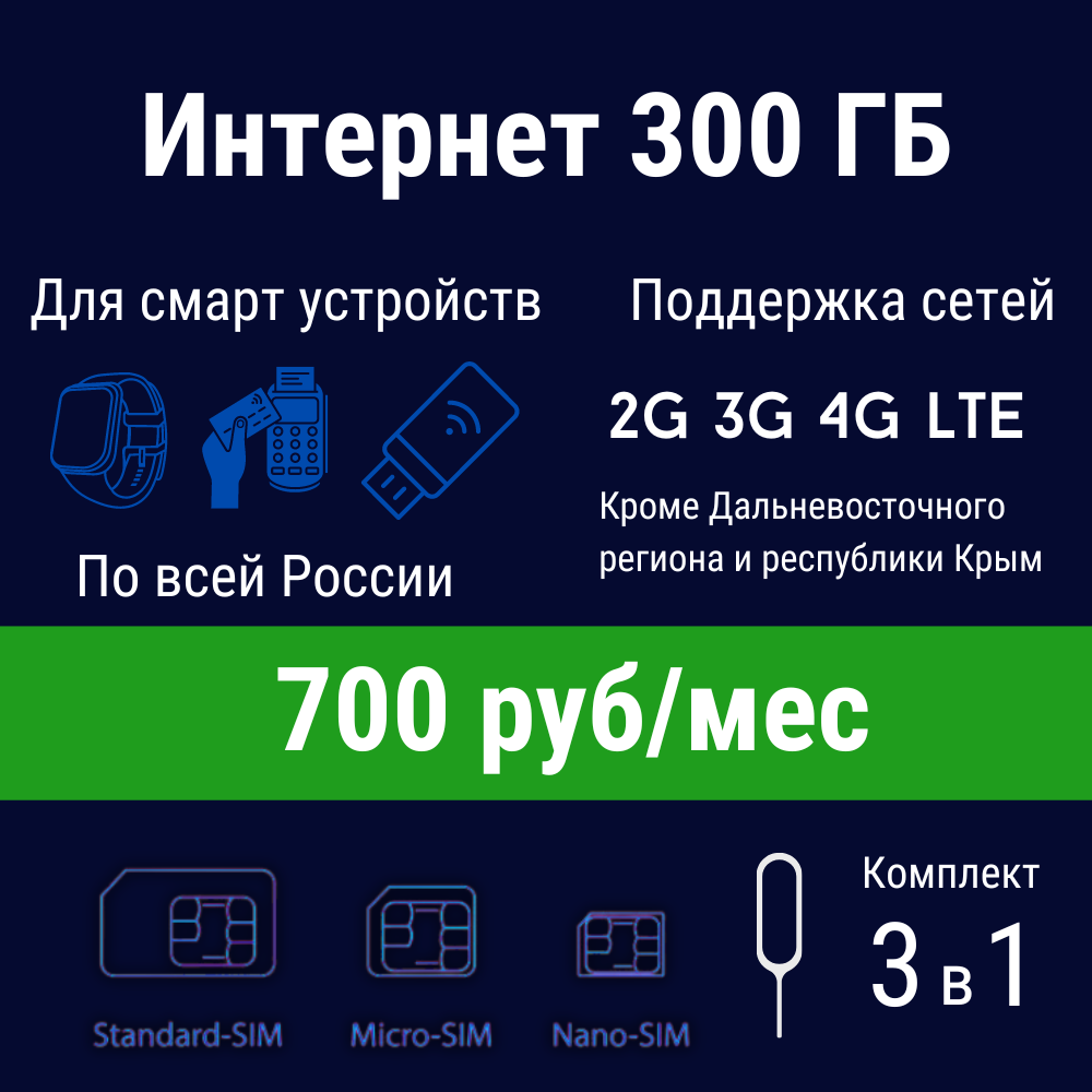 Sim-карта, Тариф для смарт-устройств, интернет 500 Гб за 600р/мес (в сети  Мегафон ) – купить в Москве, цены в интернет-магазинах на Мегамаркет