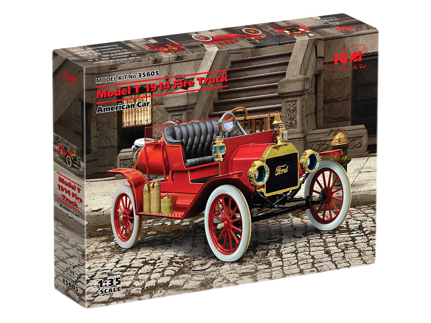 Купить сборная модель ICM 1/35 Американский пожарный автомобиль Model T  1914 Fire Truck 35605, цены на Мегамаркет | Артикул: 600004470311