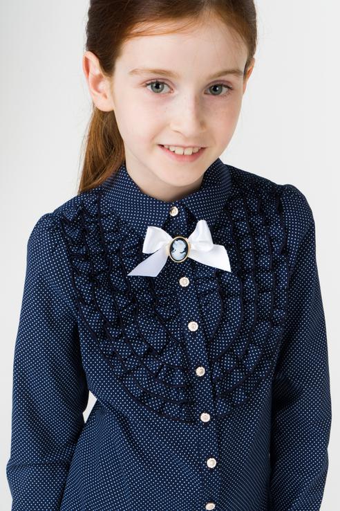 Купить блузка для девочки Маленькая Леди, цв.синий, р-р 170, цены в Москвена Мегамаркет