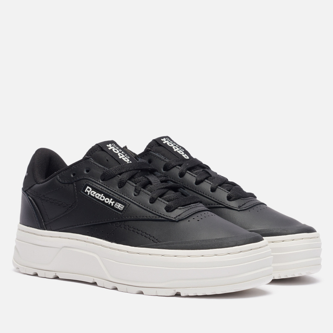 Кроссовки женские Reebok Club C Double GEO черные 38 EU - купить в Москве,  цены на СберМегаМаркет