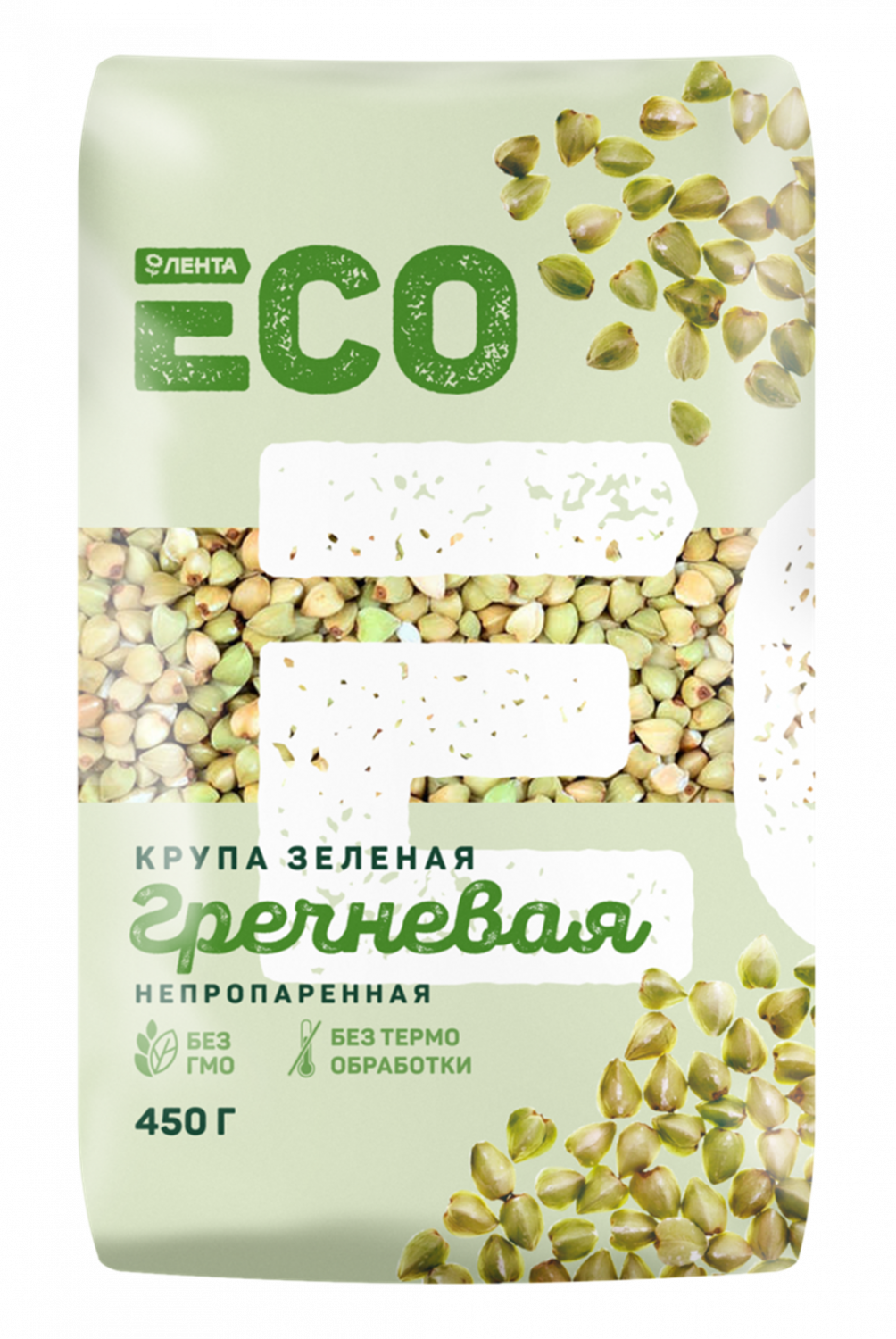 Крупа гречневая Лента ECO зеленая непропаренная 450 г - отзывы покупателей  на маркетплейсе Мегамаркет | Артикул: 100028802519