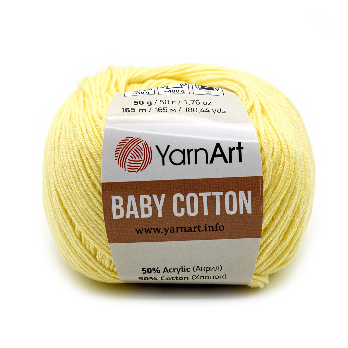 Купить пряжа YarnArt Baby Cotton 50г, 165м (хлопок, акрил) (431  пыльно-жёлтый), 10 мотков, цены в Москве на Мегамаркет | Артикул:  600005573323