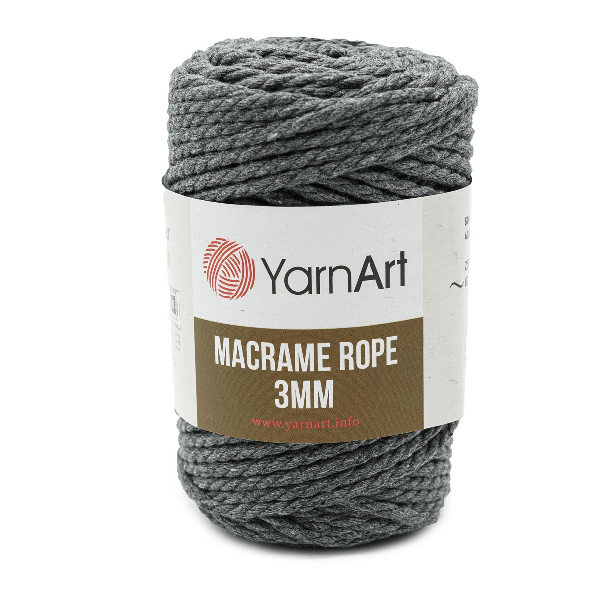 Yarnart Macrame Rope 5 mm - Macrame Cord Grey - 758