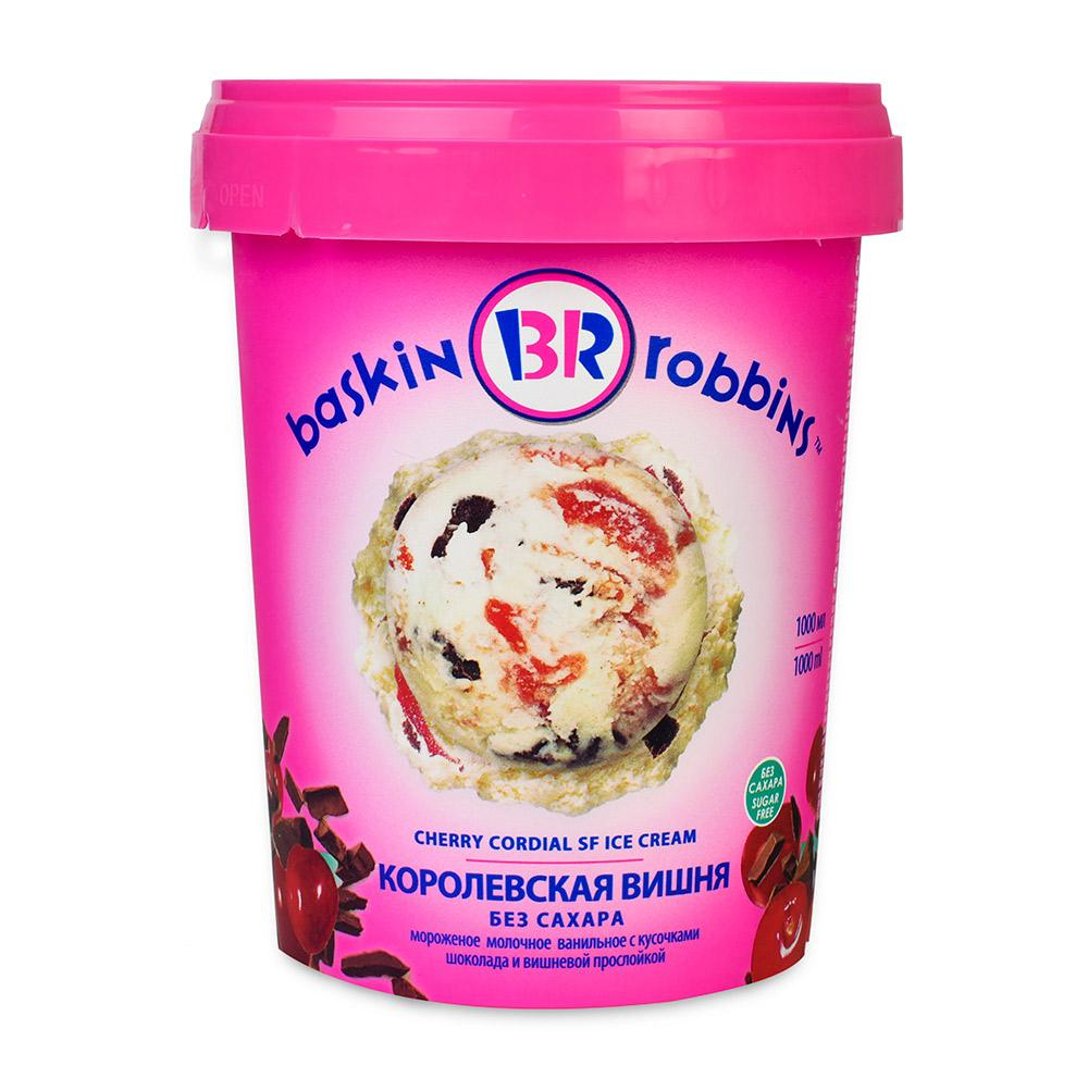 Мороженое молочное Baskin Robbins Королевская вишня без сахара 600 г -  отзывы покупателей на Мегамаркет