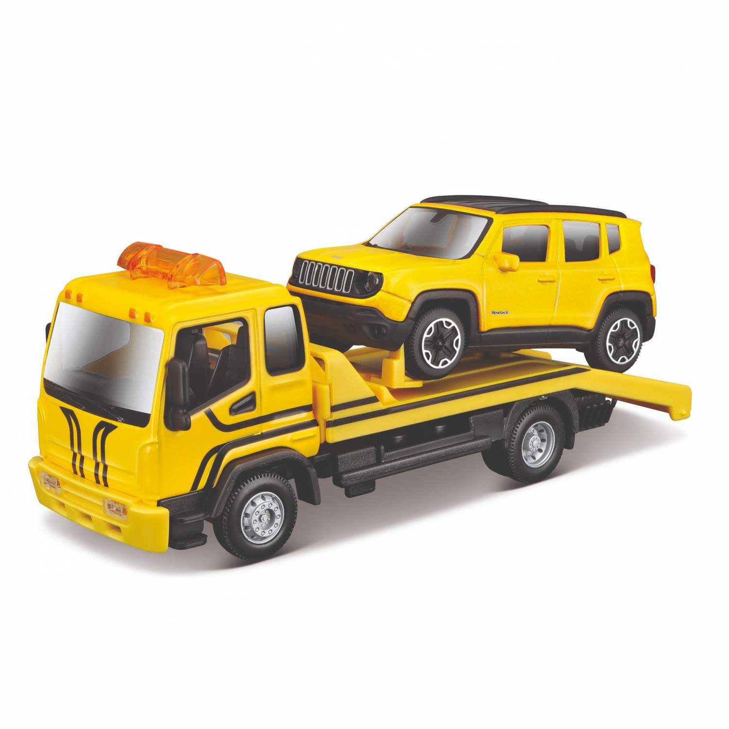 Купить машинка-эвакуатор Bburago Street Fire Flatbed Tow Truckt 1:43 желтая  18-31399/1, цены на Мегамаркет