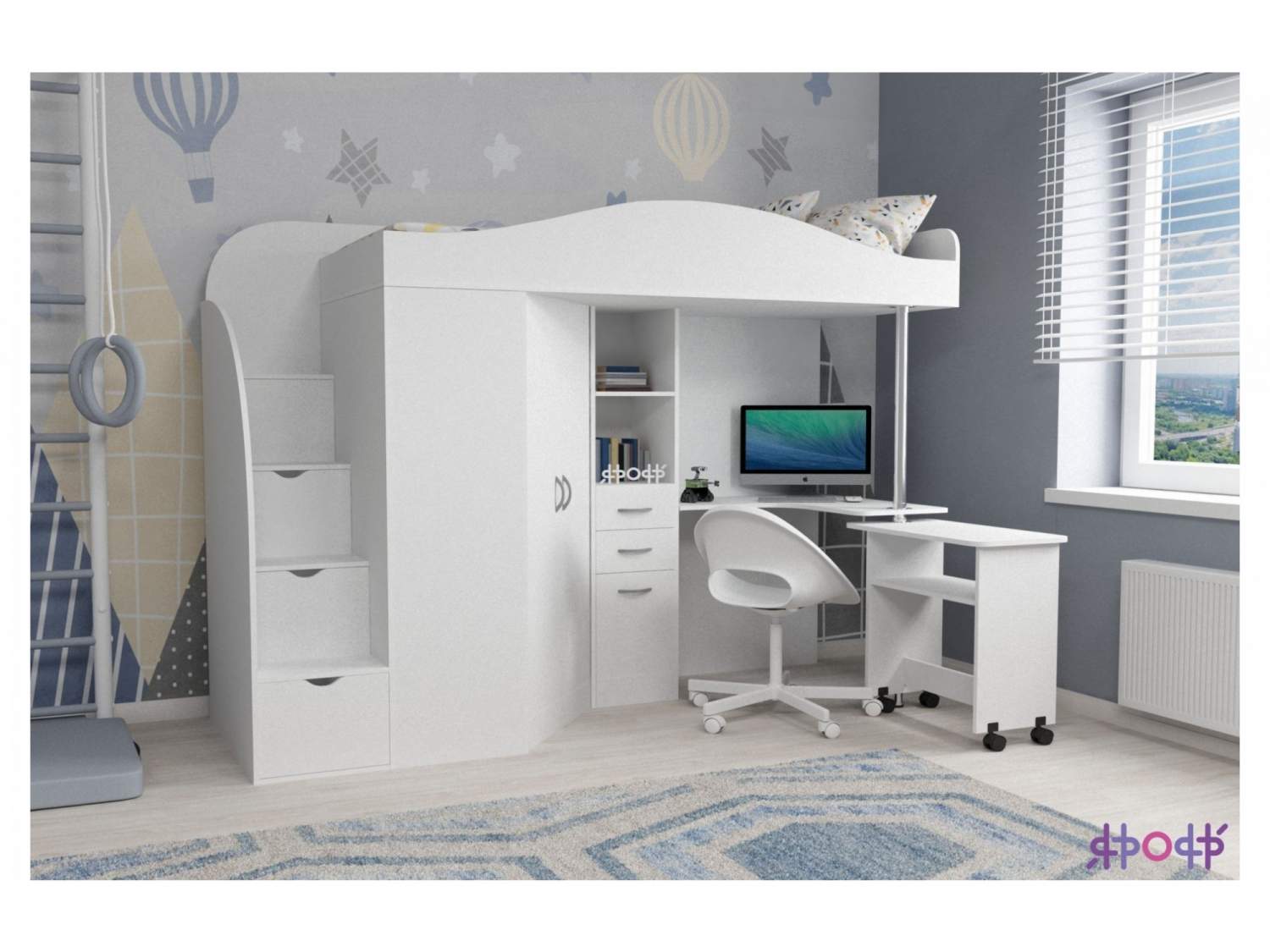 Купить детскую кровать-чердак, цены на кровати-чердаки для детей на ...