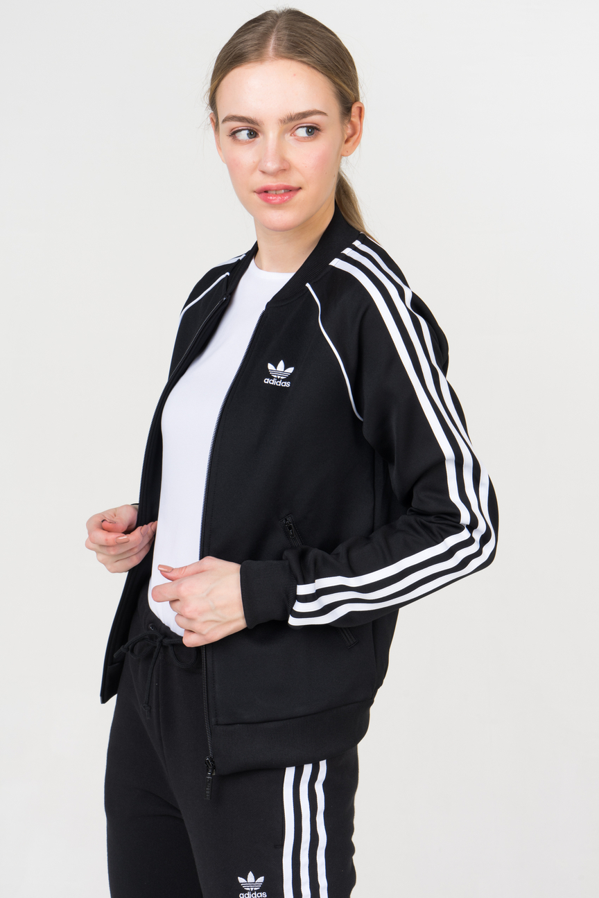 Олимпийка женская Adidas CE2392 черная 38 RU - купить в Москве, цены на Мегамаркет