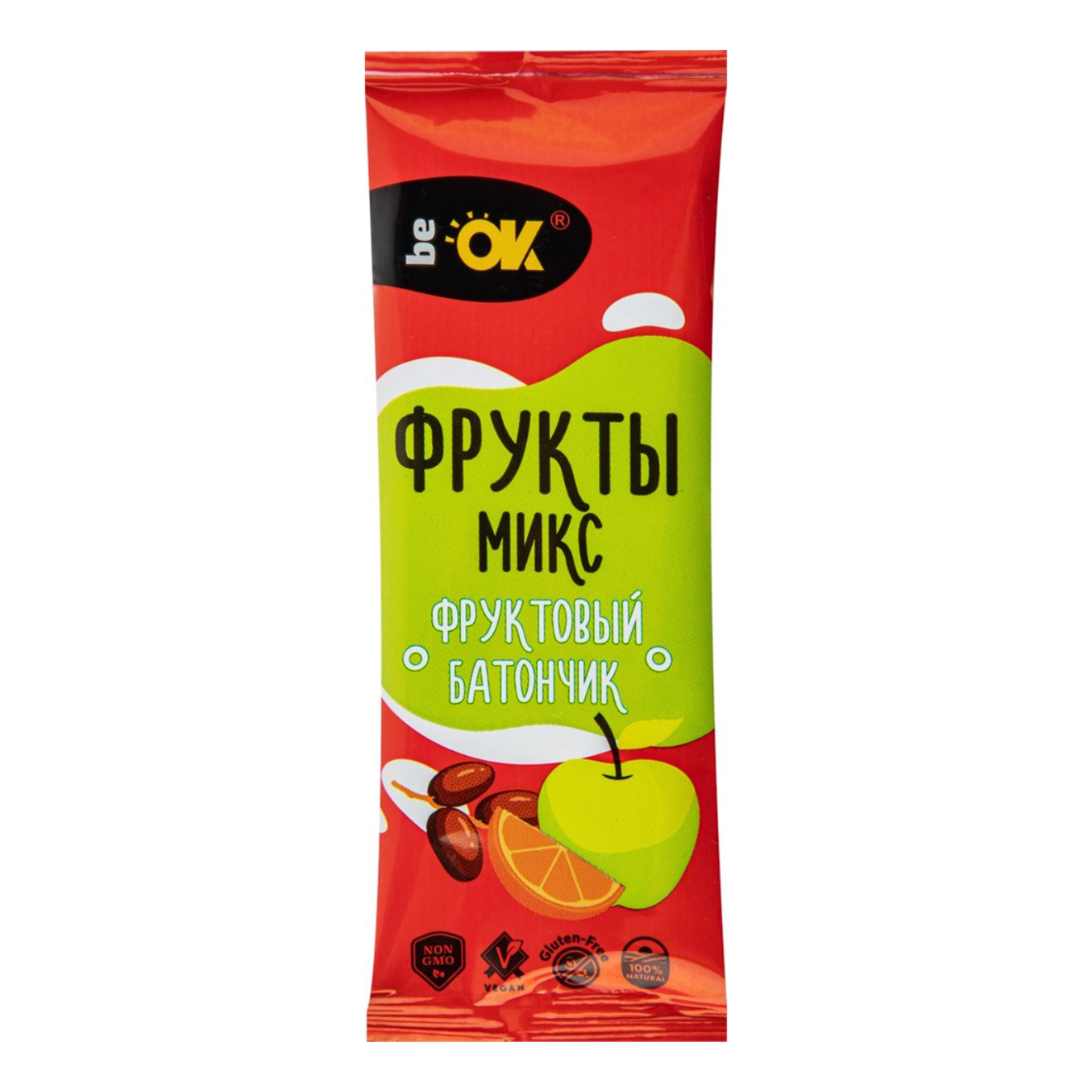 Купить батончик Be Ok фруктово-ореховый с фруктами 30 г, цены на Мегамаркет  | Артикул: 100053647699