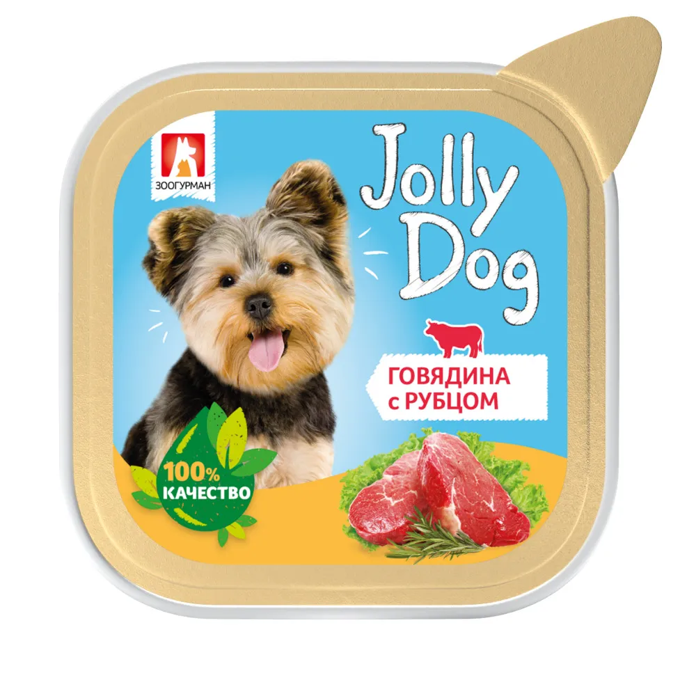 Консервы для собак Jolly Dog, говядина с рубцом, 100г - отзывы покупателей  на маркетплейсе Мегамаркет | Артикул товара:100044244394