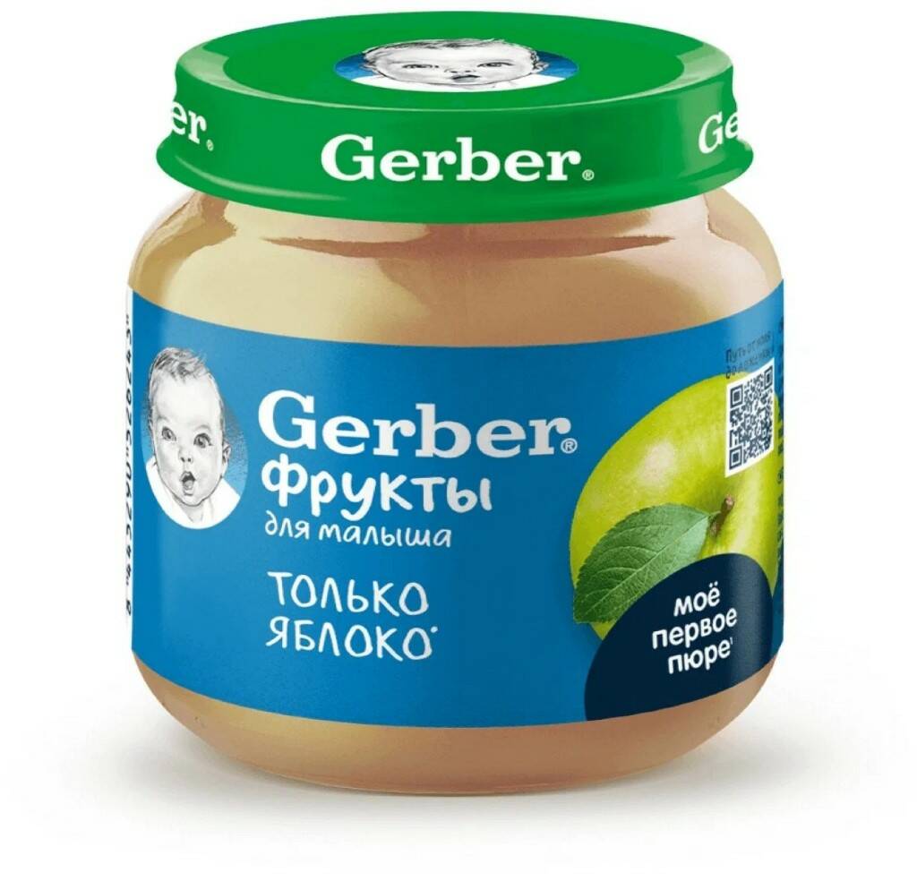 Купить пюре Gerber яблоко с 4 месяцев 125 г, цены на Мегамаркет | Артикул:  100052419444