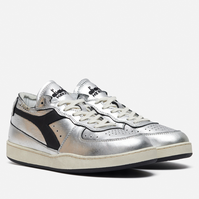 Diadora Mi Basket Row Cut Silver Used 40.5 EU