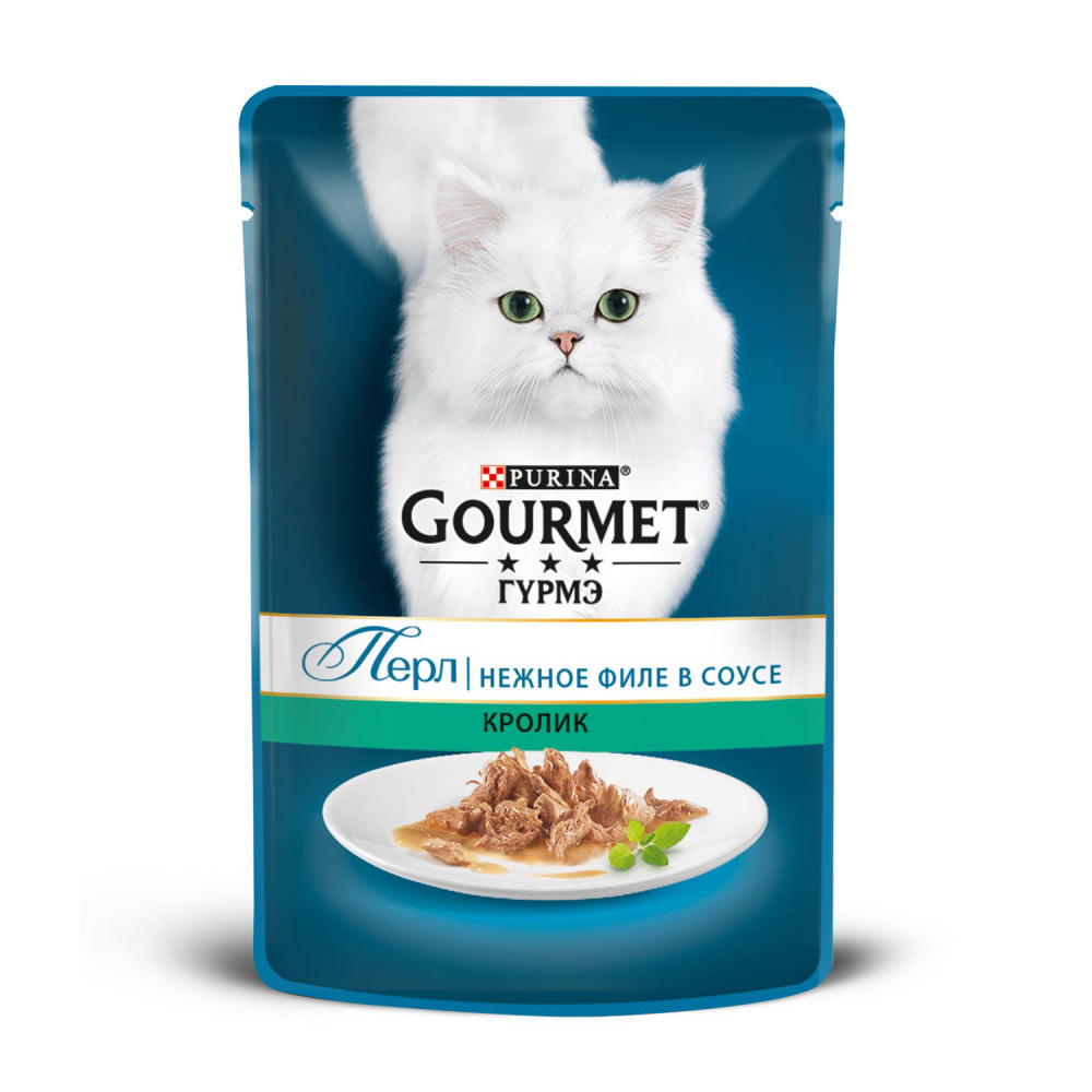 Влажный корм для кошек Gourmet Perle, кролик, 85г - отзывы покупателей на  маркетплейсе Мегамаркет | Артикул товара:100028518812