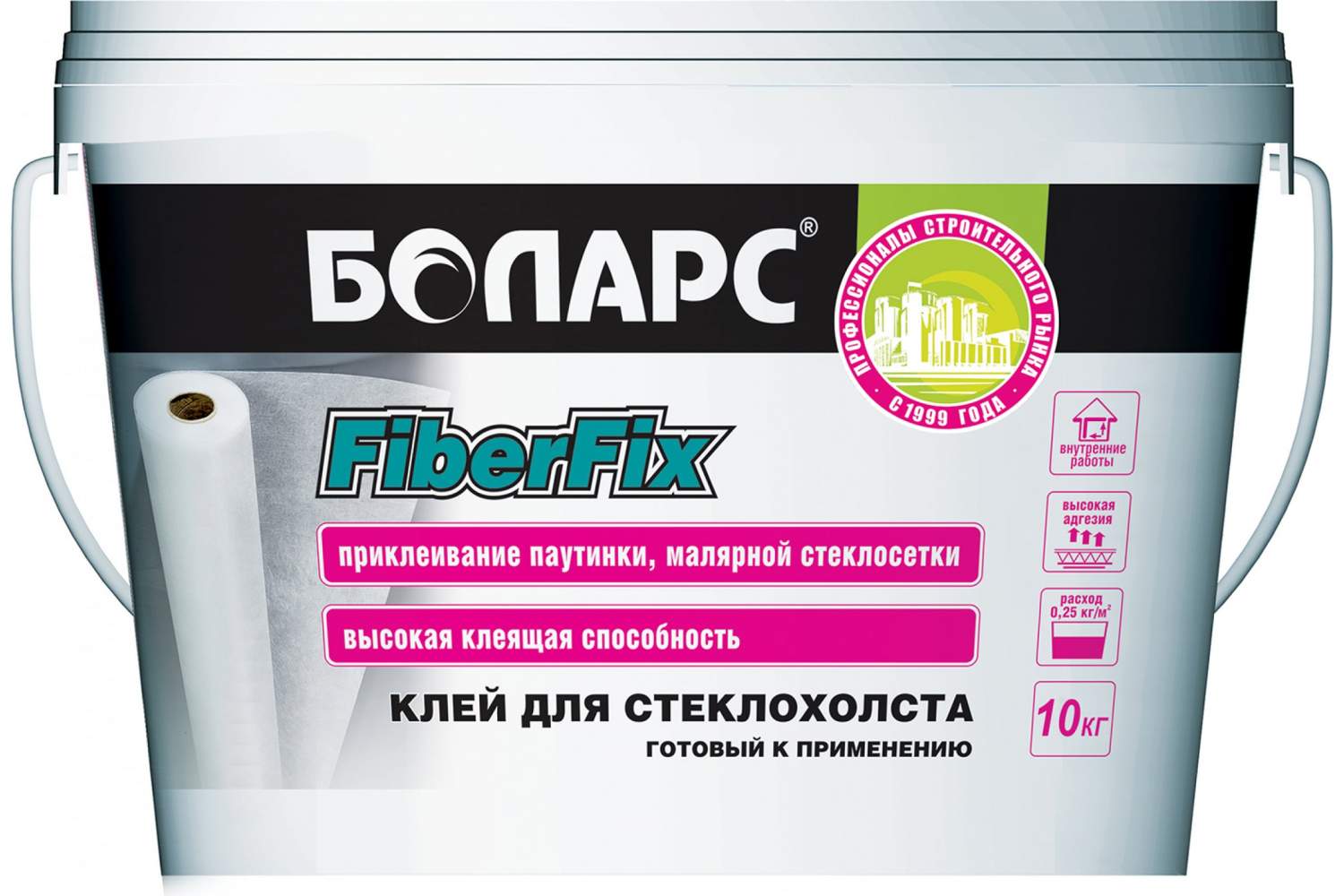 Клей для стеклохолста БОЛАРС FiberFix 10 кг 00000029184 – купить в Москве,  цены в интернет-магазинах на Мегамаркет