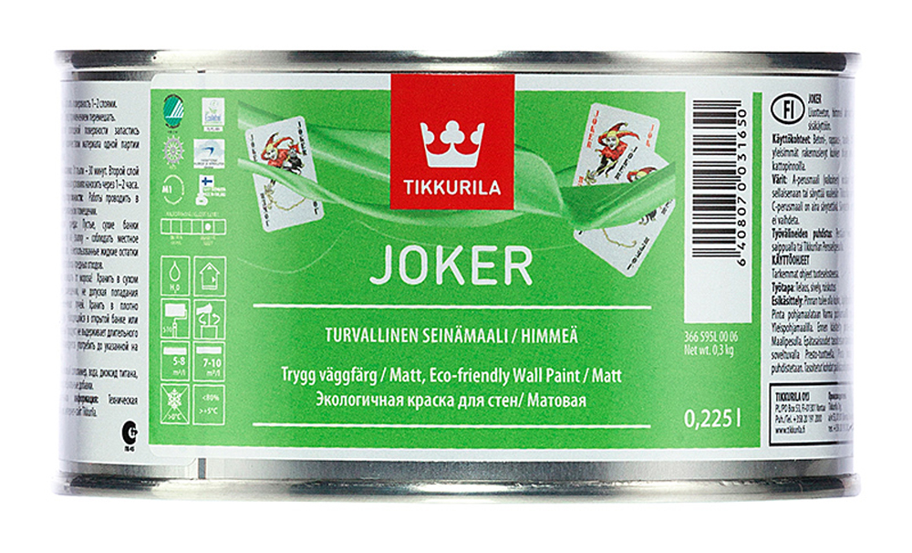 Тиккурила джокер. Акриловая краска Тиккурила Joker. Краска интерьерная Tikkurila Joker. Краска акриловая Tikkurila Joker. Краска Tikkurila Joker (9 л a).