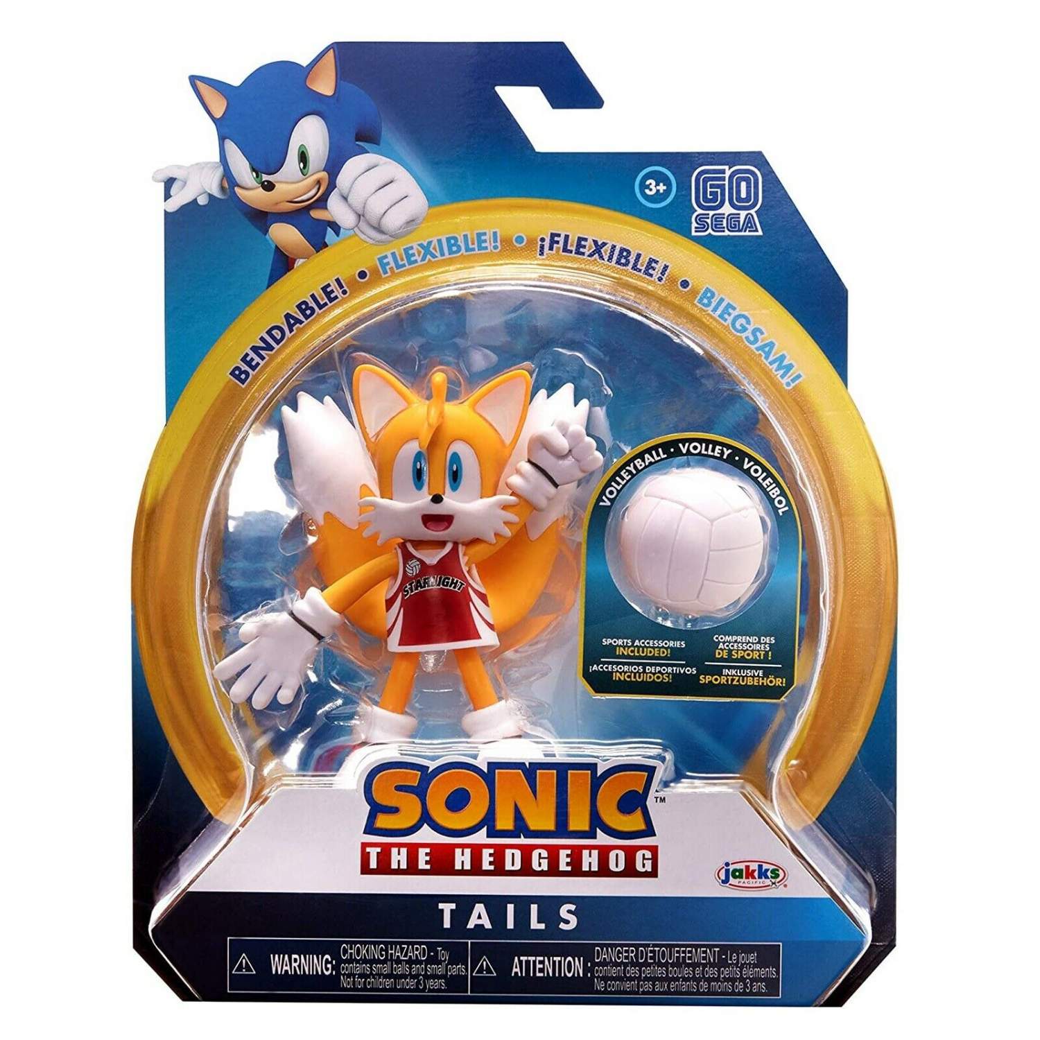 Купить подвижная фигурка Тейлз волейболист Sonic The Hedgehog 10 см Jakks  Pacific 22964, цены на Мегамаркет