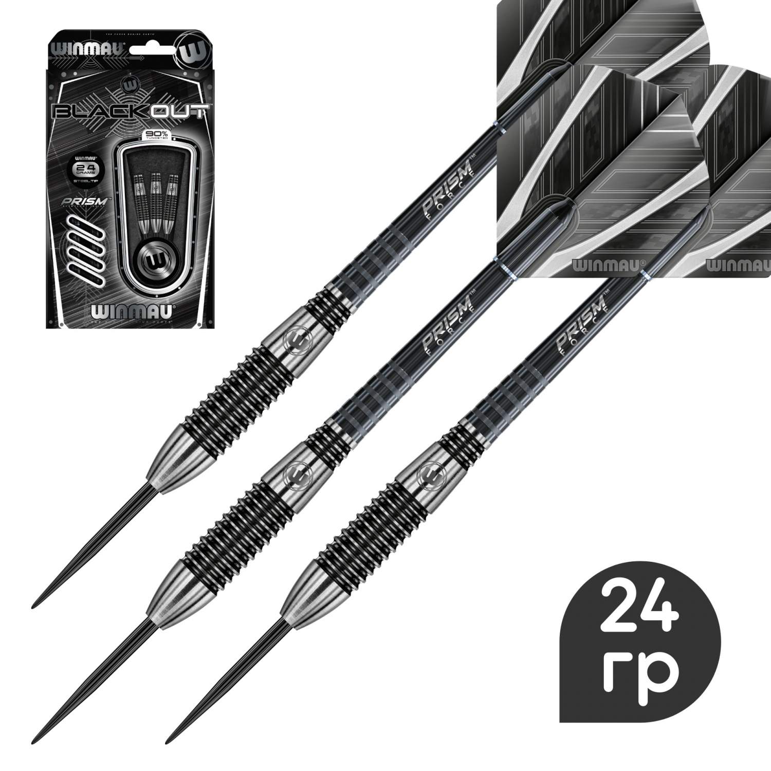 Дротики для игры в дартс Winmau Blackout steeltip 24gr (профессиональный  уровень) - купить в Москве, цены на Мегамаркет | 100044827641