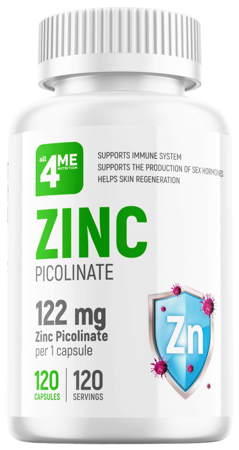 Zinc Picolinate all4ME Nutrition капсулы 122 мг 120 шт. – купить в Москве,  цены в интернет-магазинах на Мегамаркет