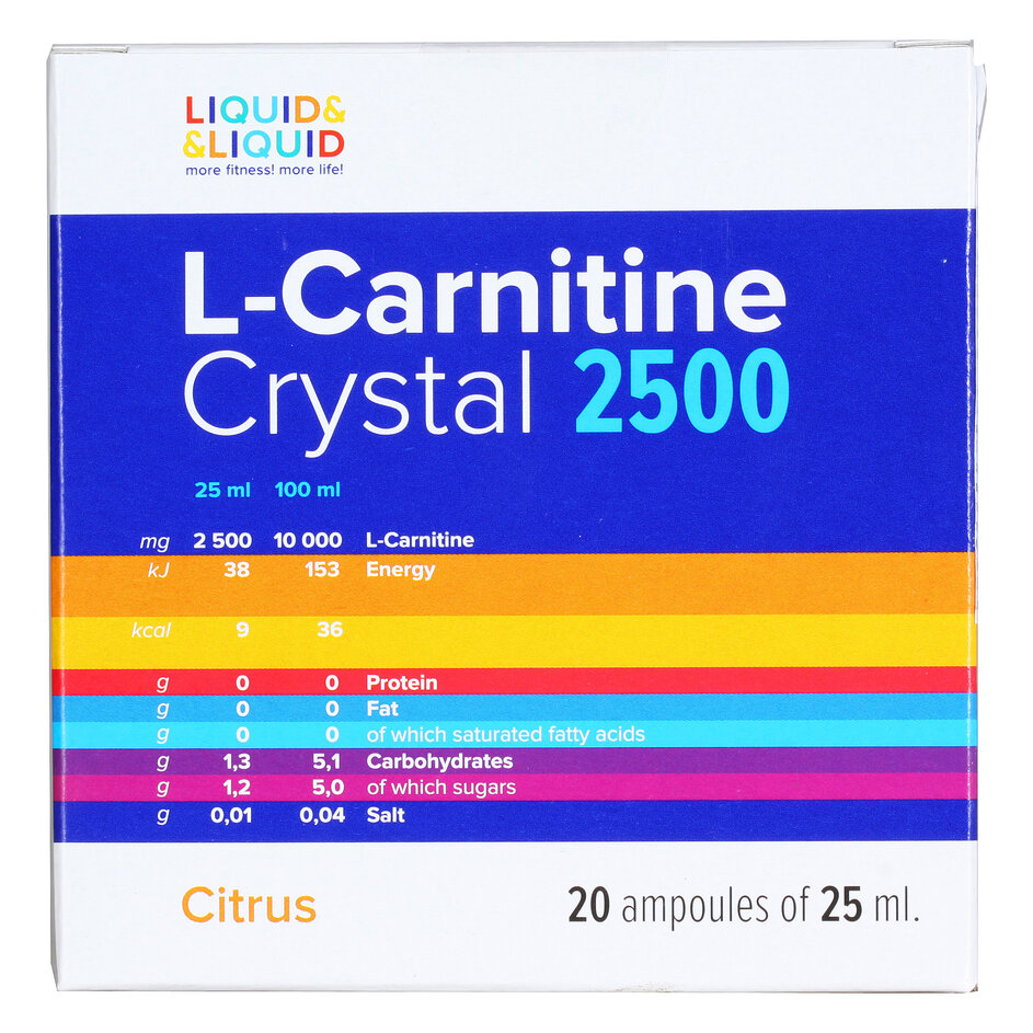 l-carnitine 2500 mg L-Carnitine 2500 Liquid&Liquid Crystal 20*25 мл цитрус - купить в Москве,  цены на Мегамаркет